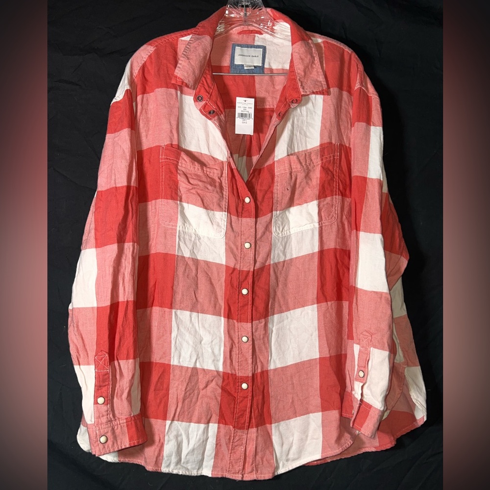 NWT American Eagle pearl snap
casual flannel shirt
cotton blend
extremely soft